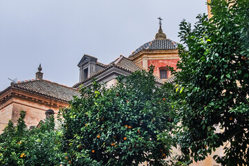 The Church of San Bartolome (Iglesia de San Bartolome) is a Catholic parish church in the city of Seville. It was built between 1780 and 1796, on top of an old synagogue. Seville, Andalusia, Spain. - obrazy, fototapety, plakaty
