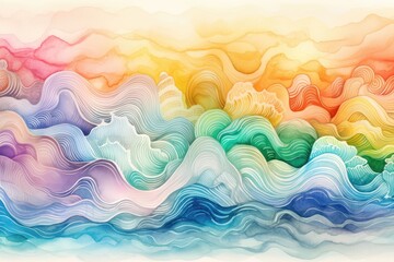 Fototapeta na wymiar Pastel color Rainbow Waves