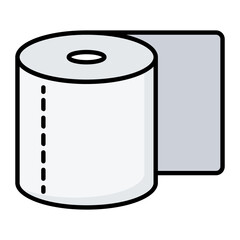 Toilet Paper Line Color Icon