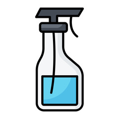 Cleaning Spray Line Color Icon