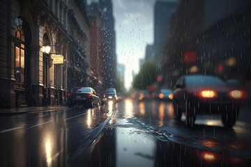 Raindrops on City Streets