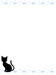 猫フレームイラスト（ねこ　ネコ　バナー　背景）