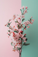 Spring wallpaper background in pastel colors. Generative ai