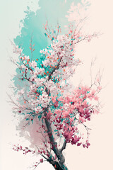 Obraz na płótnie Canvas Spring wallpaper background in pastel colors. Generative ai