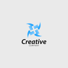 abstract geometric modern company business logo branding