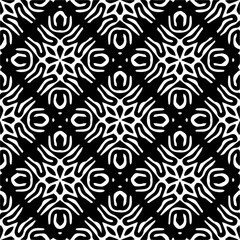  Grunge background with abstract shapes. Black and white texture. Seamless monochrome repeating pattern  for decor, fabric, cloth.