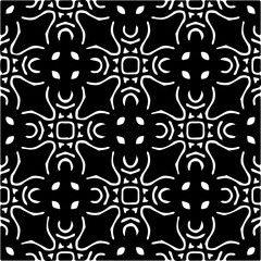  Grunge background with abstract shapes. Black and white texture. Seamless monochrome repeating pattern  for decor, fabric, cloth.