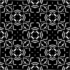  Grunge background with abstract shapes. Black and white texture. Seamless monochrome repeating pattern  for decor, fabric, cloth.