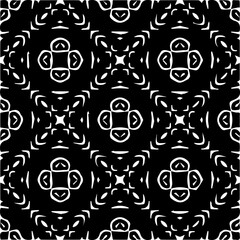  Grunge background with abstract shapes. Black and white texture. Seamless monochrome repeating pattern  for decor, fabric, cloth.