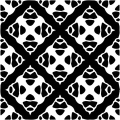  Grunge background with abstract shapes. Black and white texture. Seamless monochrome repeating pattern  for decor, fabric, cloth.