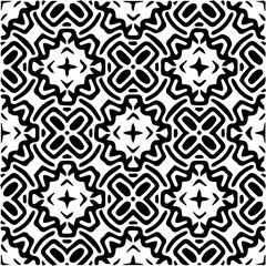 Grunge background with abstract shapes. Black and white texture. Seamless monochrome repeating pattern  for decor, fabric, cloth.