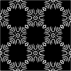 Grunge background with abstract shapes. Black and white texture. Seamless monochrome repeating pattern  for decor, fabric, cloth.