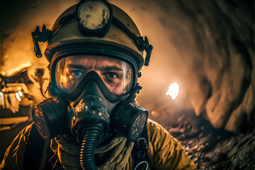 Miner at work created with generative AI technology