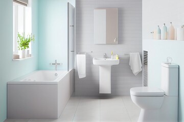 Obraz na płótnie Canvas clean and modern design bathroom