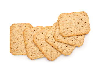 Tasty crackers isolated on white background