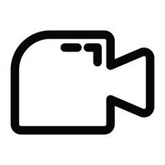 Ikon datar kamera video, ilustrasi logo vektor