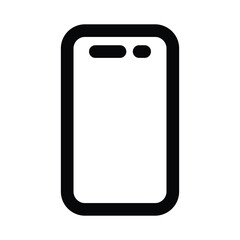 Smarthphone icon with outline style. resizeable, editable, customable, change color