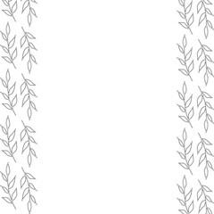 Fototapeta na wymiar Template frame of spring flowers line art on a white background. Floral design for wedding invitation, banner, poster.