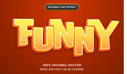 funny comedy 3d graphic style editable text effect - obrazy, fototapety, plakaty