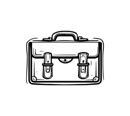 vector vintage suitcase icon.