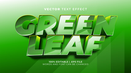 green leaf nature 3d editable text effect template style