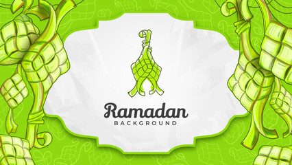 Obraz premium Hand Drawn Ramadan Ketupats Background