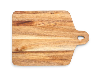 New wooden cutting board on white background