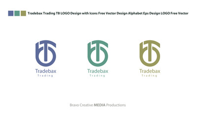 Tradebax Trading TB LOGO Design with Icons Free Vector Design Alphabet Eps Design LOGO Free Vector