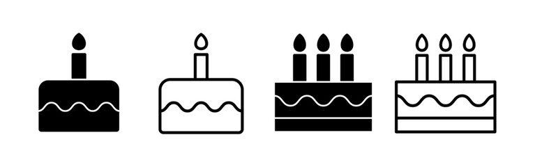 Cake icon vector for web and mobile app. Cake sign and symbol. Birthday cake icon