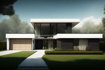 modern building with grass