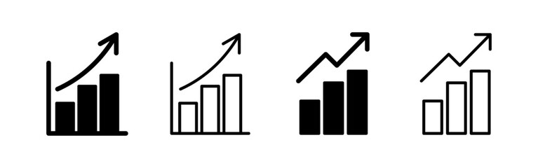 Growing graph Icon vector for web and mobile app. Chart sign and symbol. diagram icon