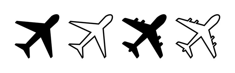 Obraz premium Plane icon vector for web and mobile app. Airplane sign and symbol. Flight transport symbol. Travel sign. aeroplane