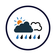 sun, cloud, rain, weather icon