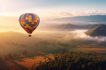 Fototapeta premium Hot Air Balloon Stunning Landscape