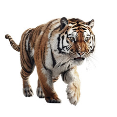 Cute tiger isolated on transparent background.
