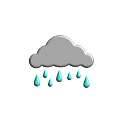 Collection of the rain on transparent background, 3D elements wheater theme.