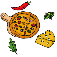 pizza food icon,pizza doodle