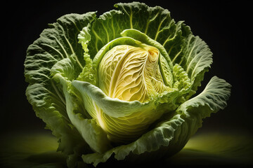Obraz premium cabbage head on the table- made with generative ai