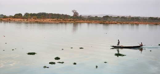 beutiful skyline with Niger river in Bamako