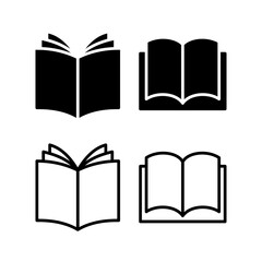 Book icon vector illustration. open book sign and symbol. ebook icon