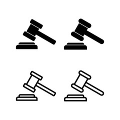 Gavel icon vector illustration. judge gavel sign and symbol. law icon. auction hammer