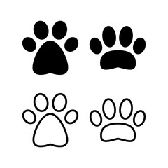 Paw icon vector illustration. paw print sign and symbol. dog or cat paw