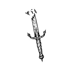 broken sword vector illustration concept
