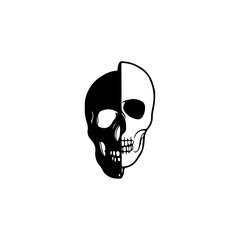 vector illustration of split skull concept