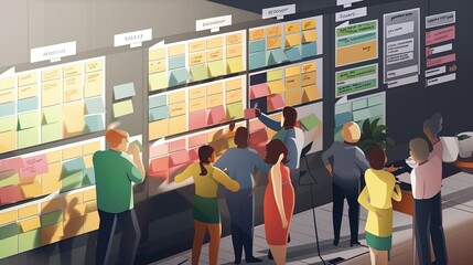 Streamlined Workflow: Embracing the Kanban Method for Agile Project Management in 8K created with generative ai technology