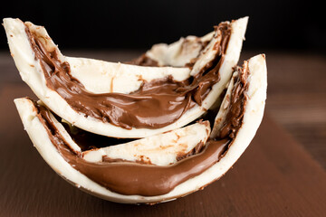 Easter egg - white chocolate egg with milk chocolate filling