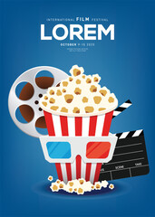 Movie and film poster design template background