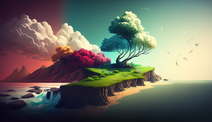 mysterious foreign landscape, secret place, foreign planet, Background / Backdrop / Wallpaper / Home screen / Lock screen / Desktop Background, generative, ai