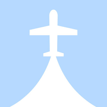 recommend clip art: White airplane blue background. Travel transport concept. Vector illustration.