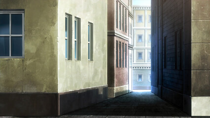 Anime background landscape wallpaper old village, old city, old street, isekai, unreal